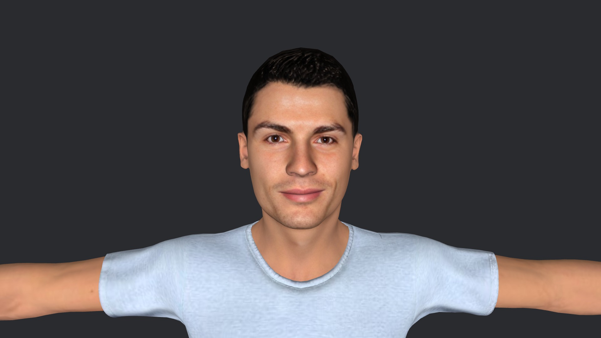 Cristiano Ronaldo Hyper Realistic Body Fully Rigged Character Low-poly 3D model_26