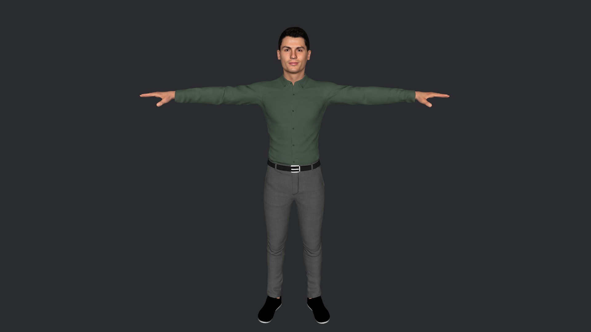 Cristiano Ronaldo Hyper Realistic Body Fully Rigged Character Low-poly 3D model_4