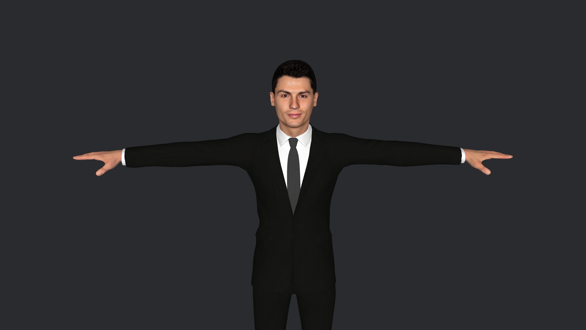 Cristiano Ronaldo Hyper Realistic Body Fully Rigged Character Low-poly 3D model_1