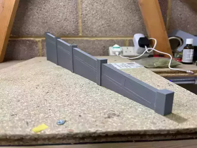 Model Railway Brick Wall Slope Add-on Component 3D print model