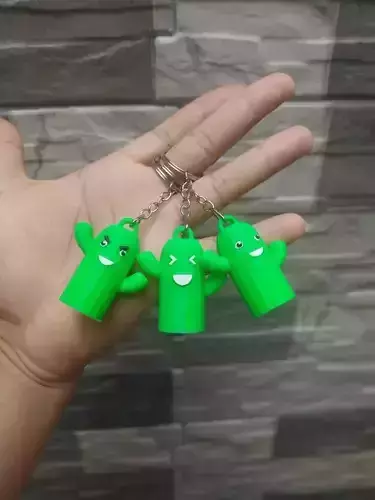 Cactus Keychain STL 3D Printable Model