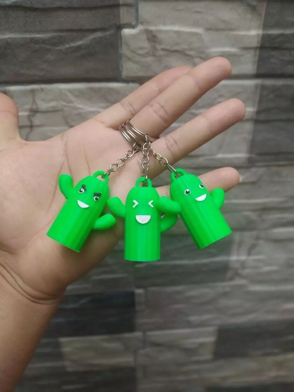 Cactus Keychain STL 3D Printable Model 3D print model