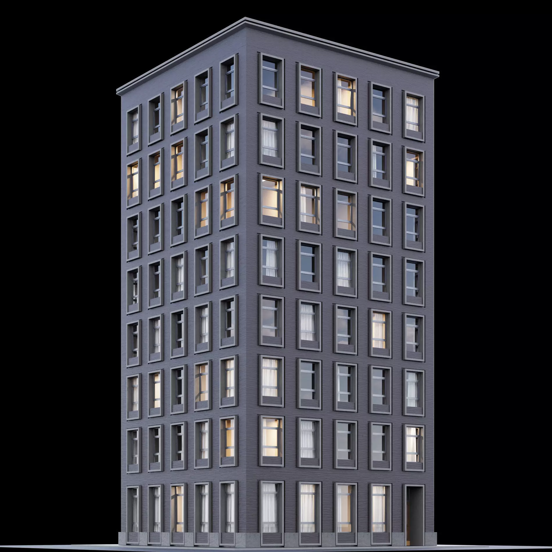 Modern commercial building 2 apartment and office block 3D model