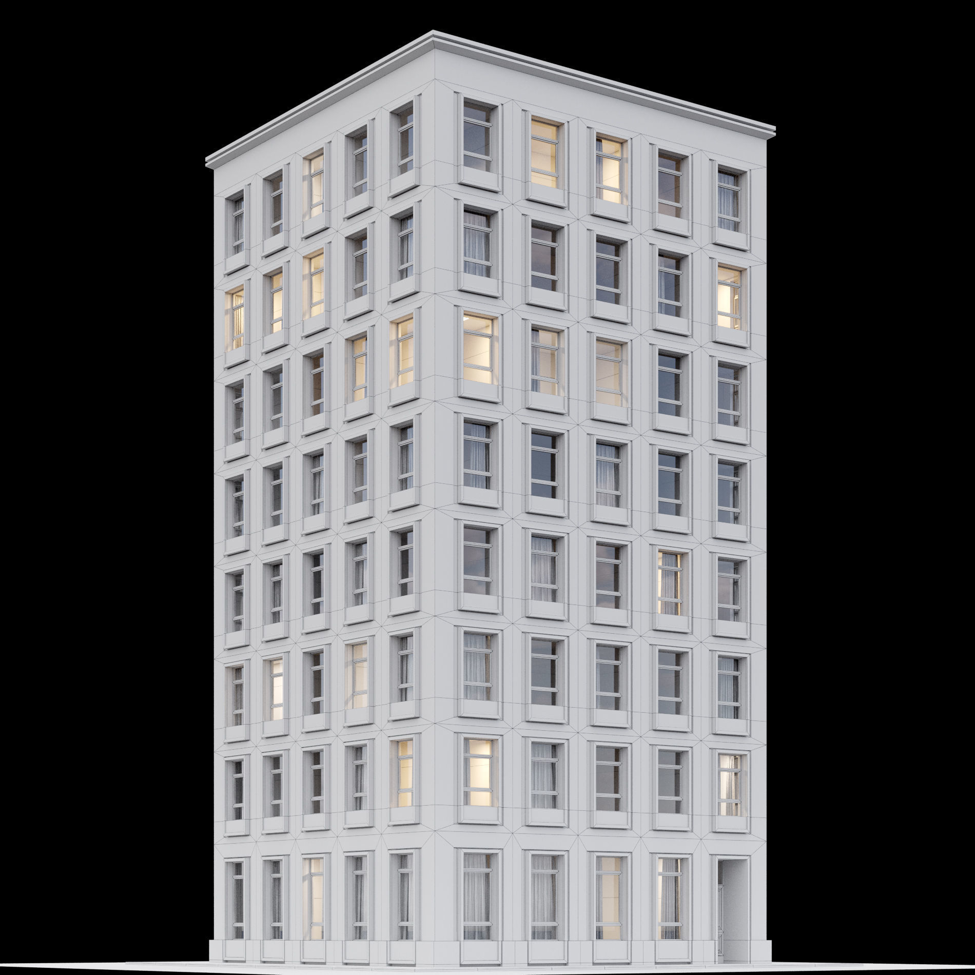 Modern building 2 3D model_1