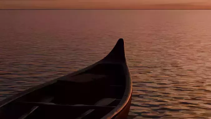 Boat on sea Free 3D model