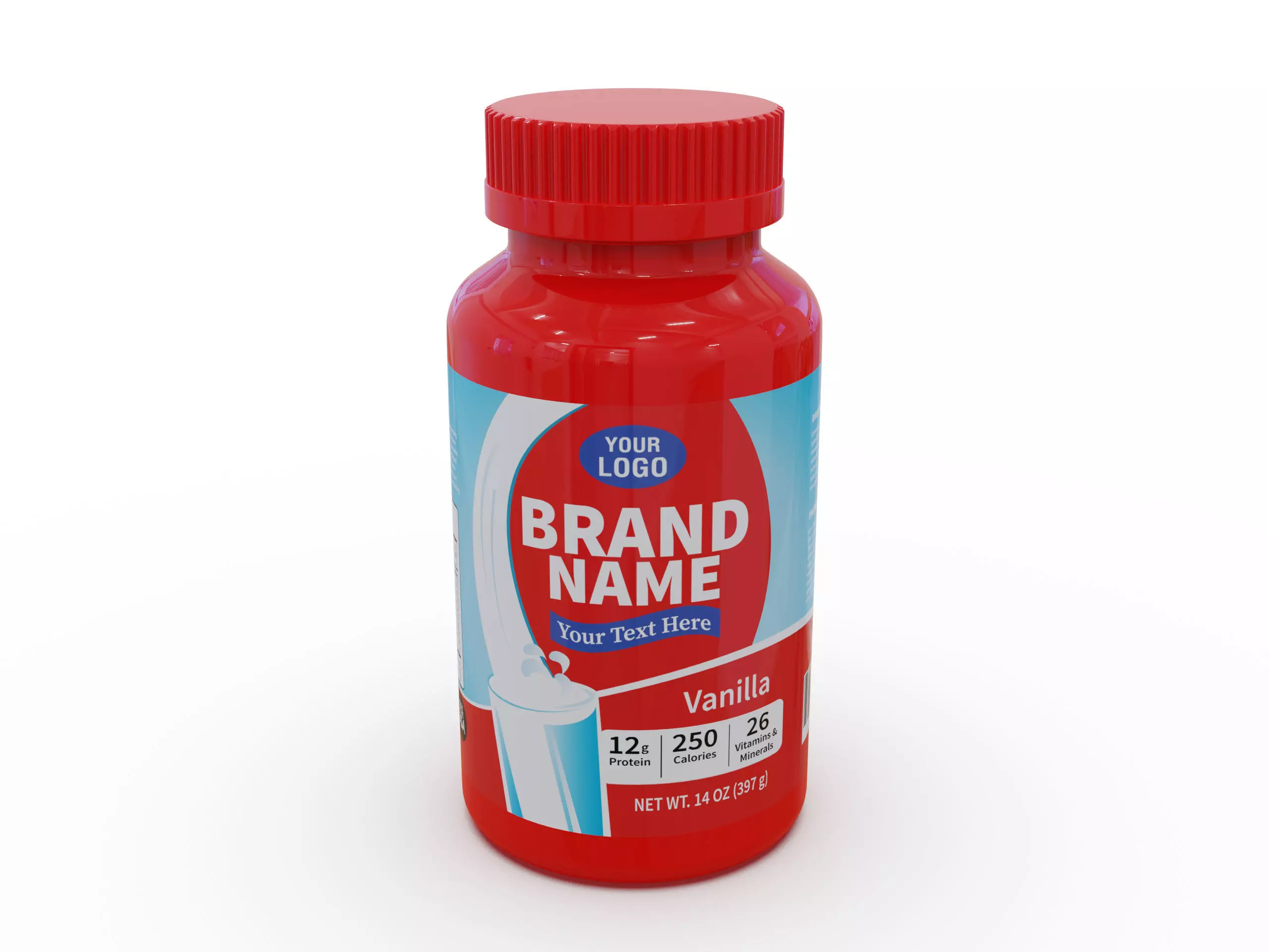 Bottle jar mockup 3D model_0