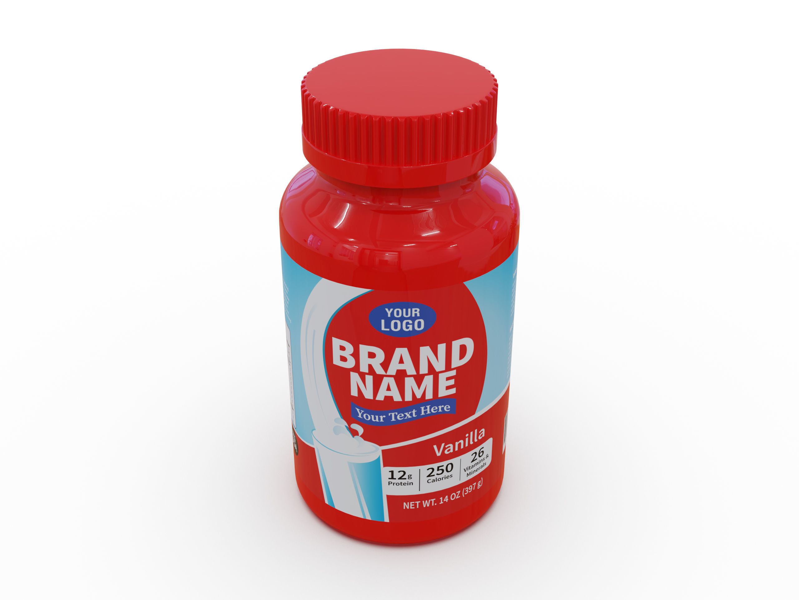 Bottle jar mockup 3D model_3