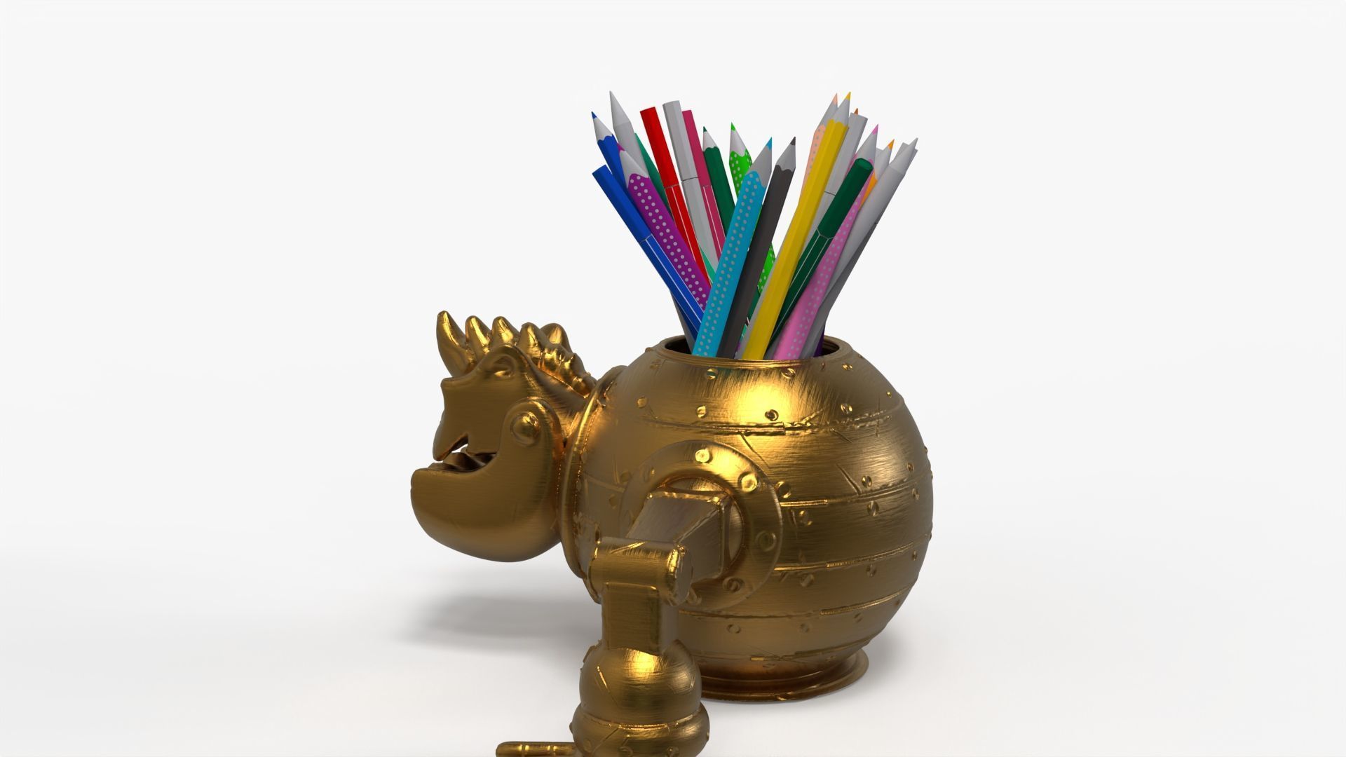 Robotic Cat Pencil Holder 3D print model_8