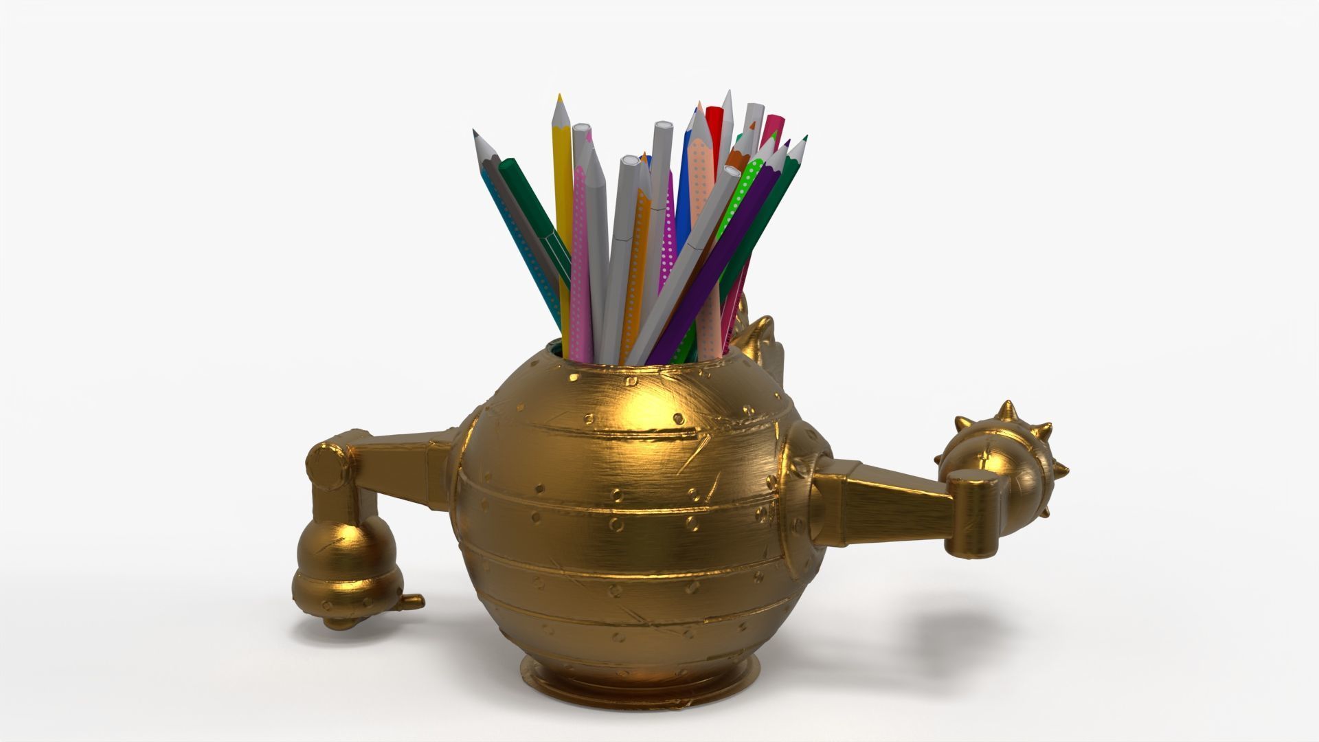 Robotic Cat Pencil Holder 3D print model_6