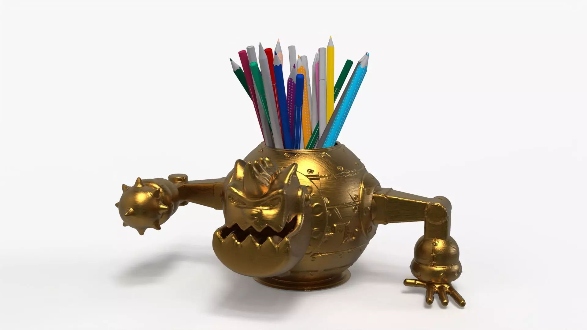 Robotic Cat Pencil Holder 3D print model_0