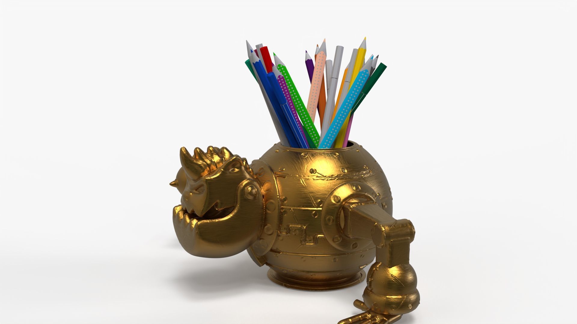 Robotic Cat Pencil Holder 3D print model_9