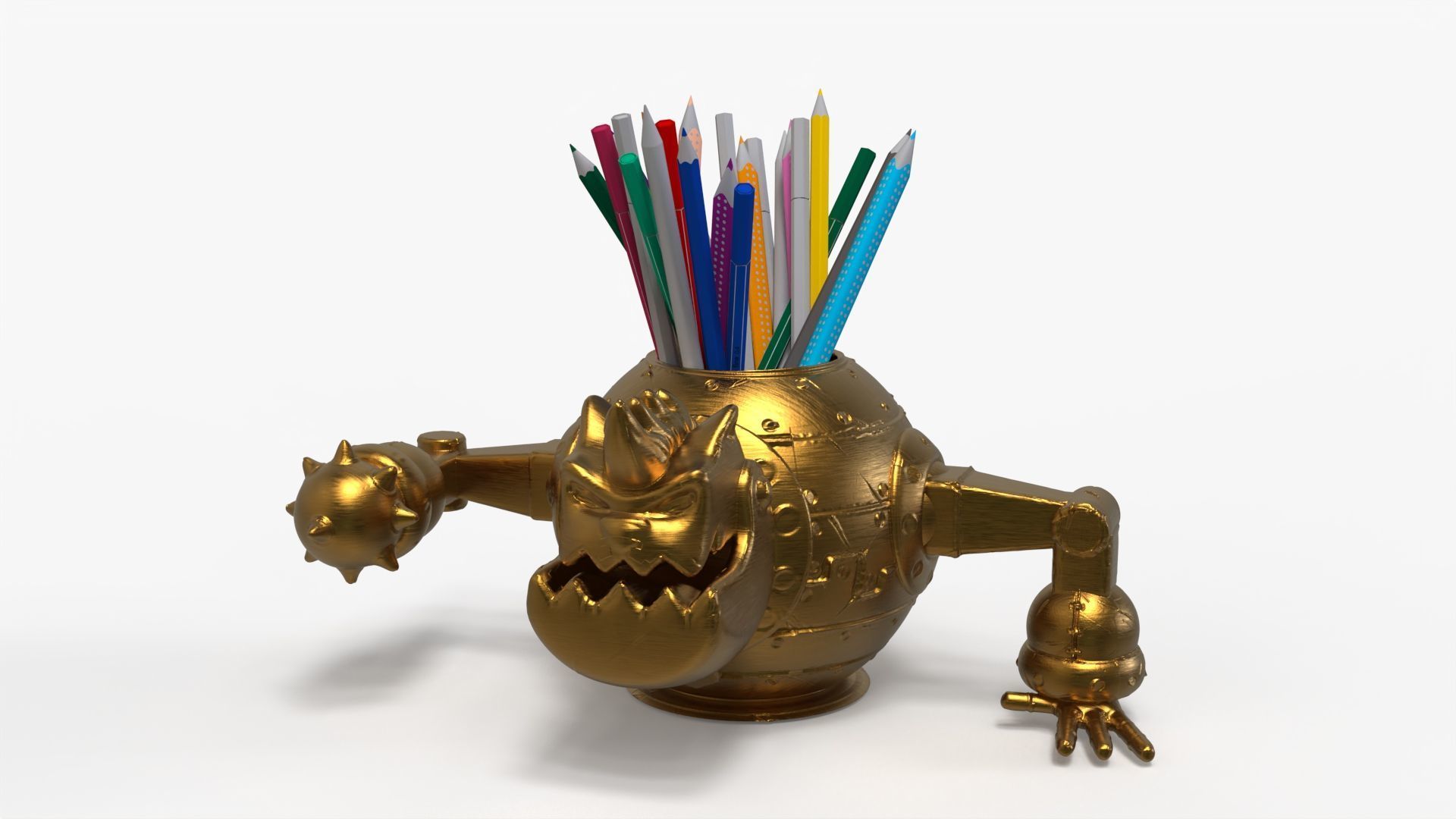Robotic Cat Pencil Holder 3D print model_10