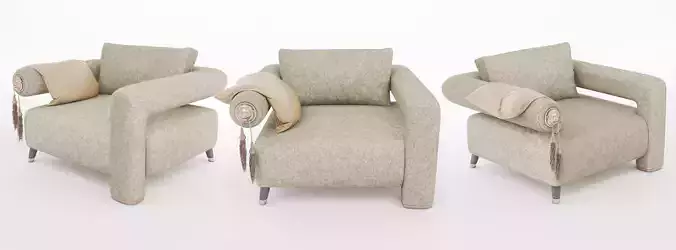 Lion Armchair Low-poly 3D model