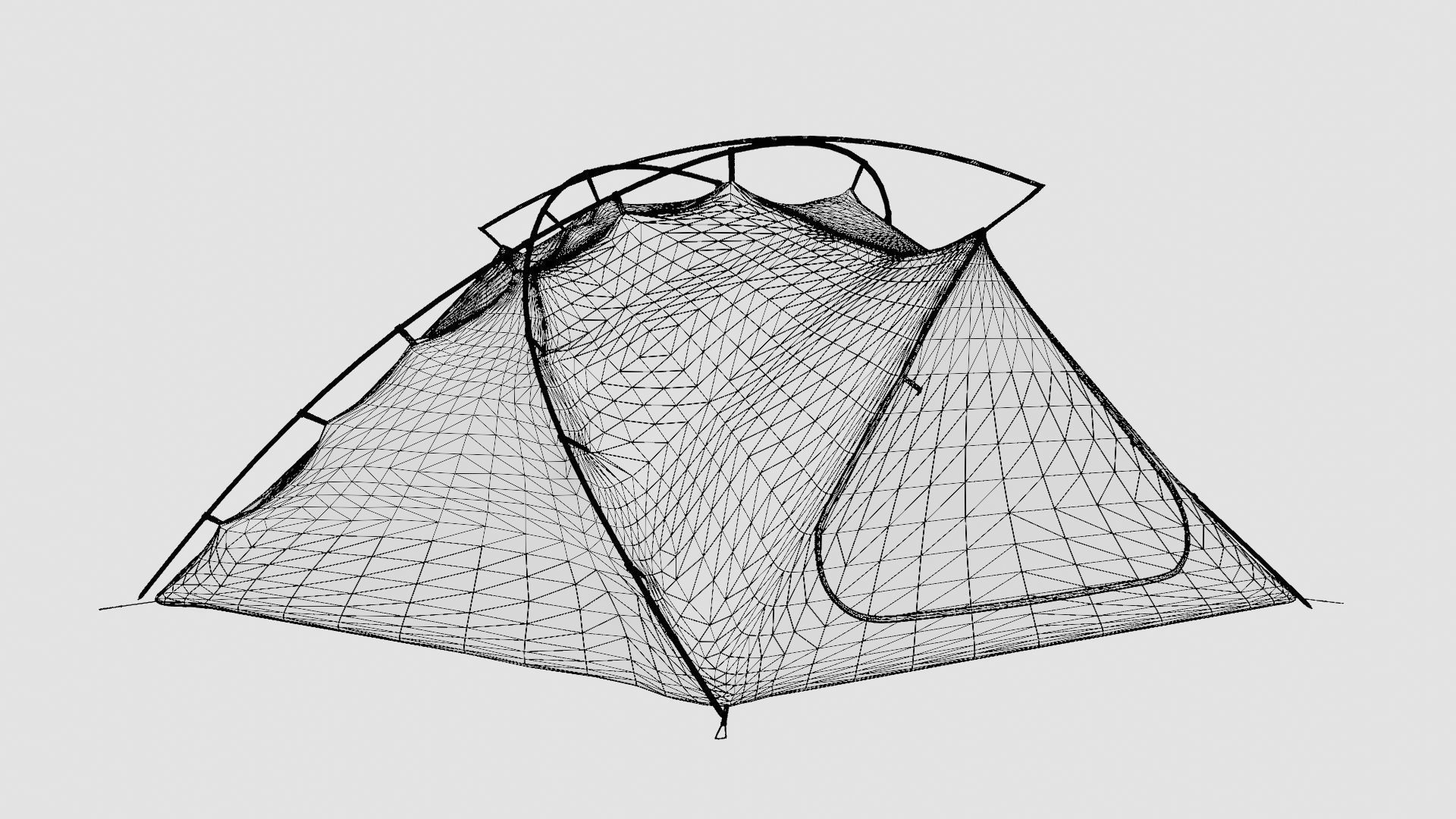 Camping Tent Low-poly 3D model_7