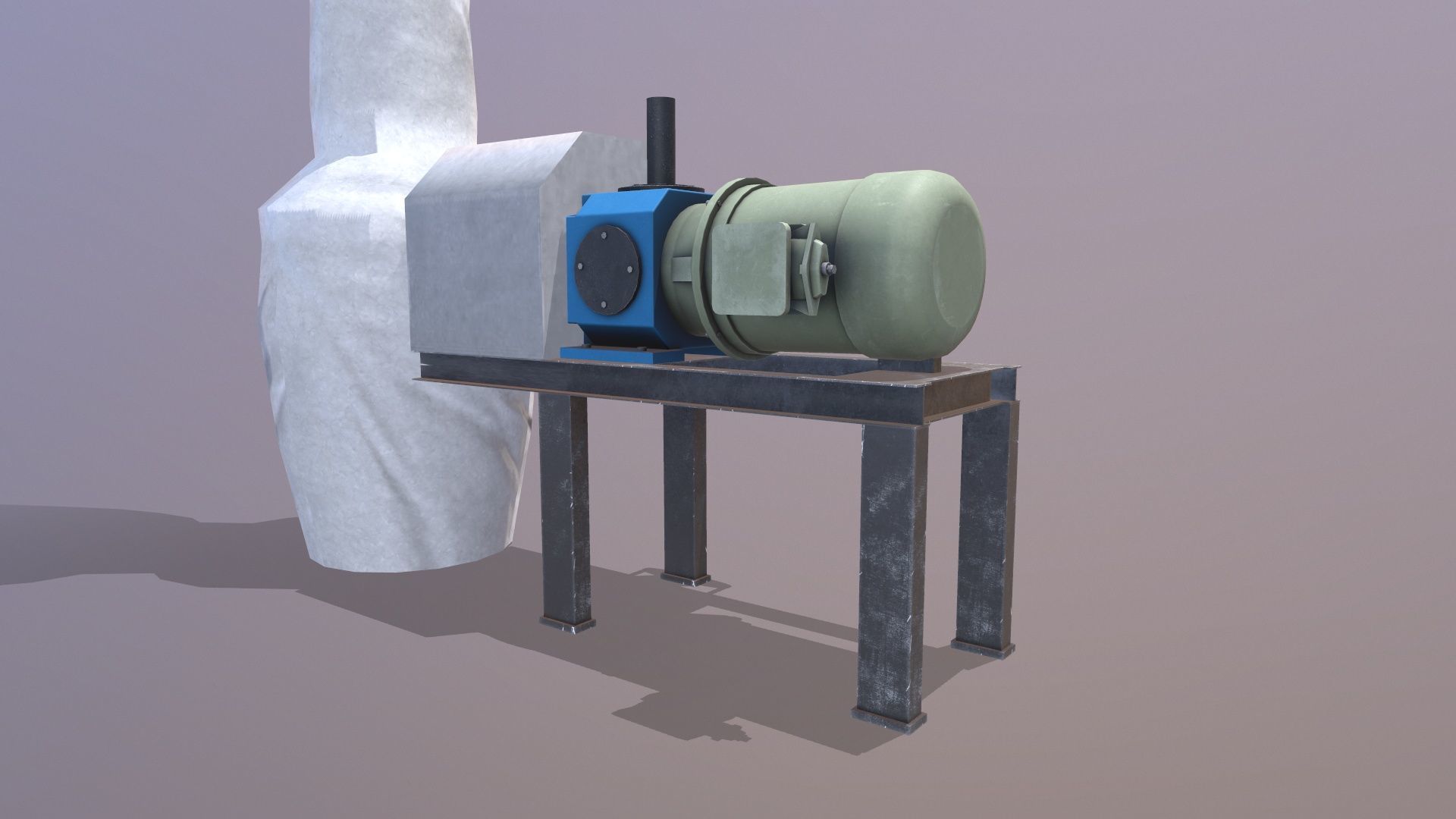 Isolated Pipe With Pump Low-poly 3D model_5