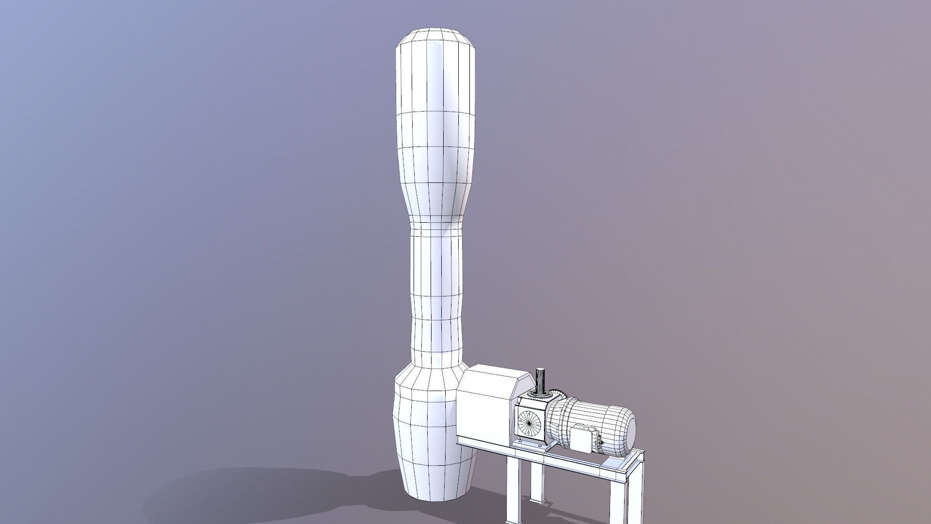 Isolated Pipe With Pump Low-poly 3D model_8