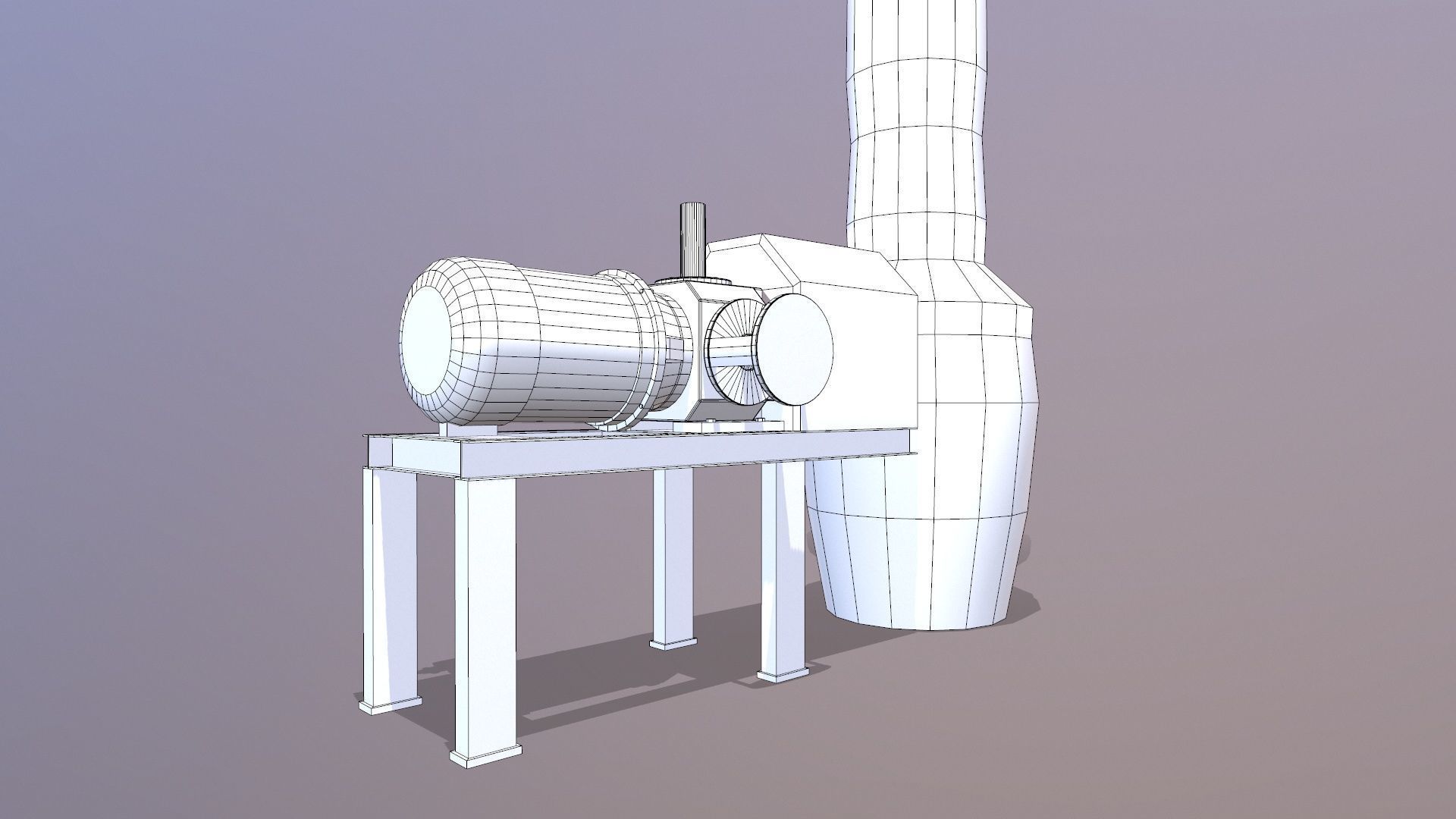 Isolated Pipe With Pump Low-poly 3D model_10