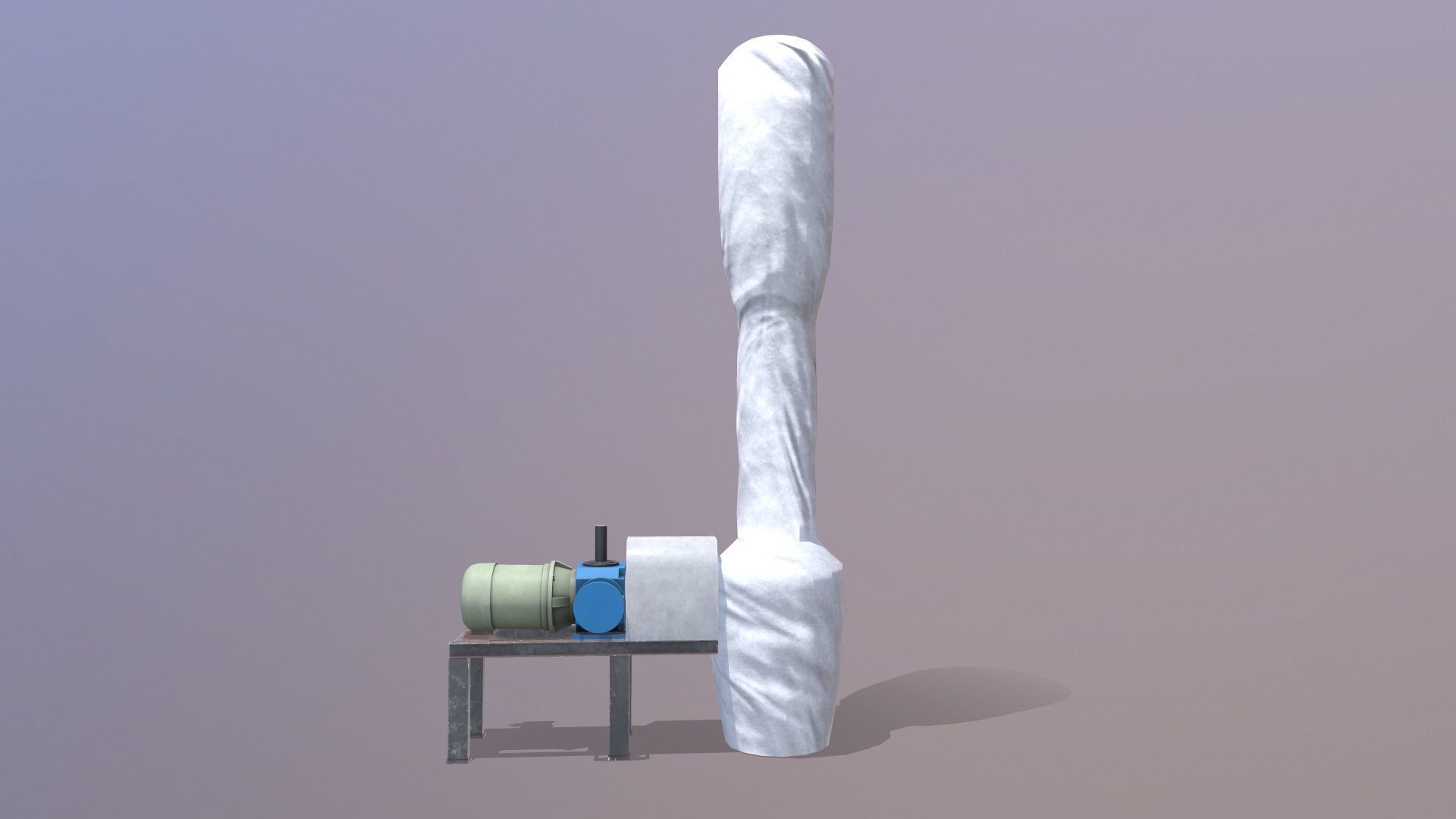 Isolated Pipe With Pump Low-poly 3D model_2