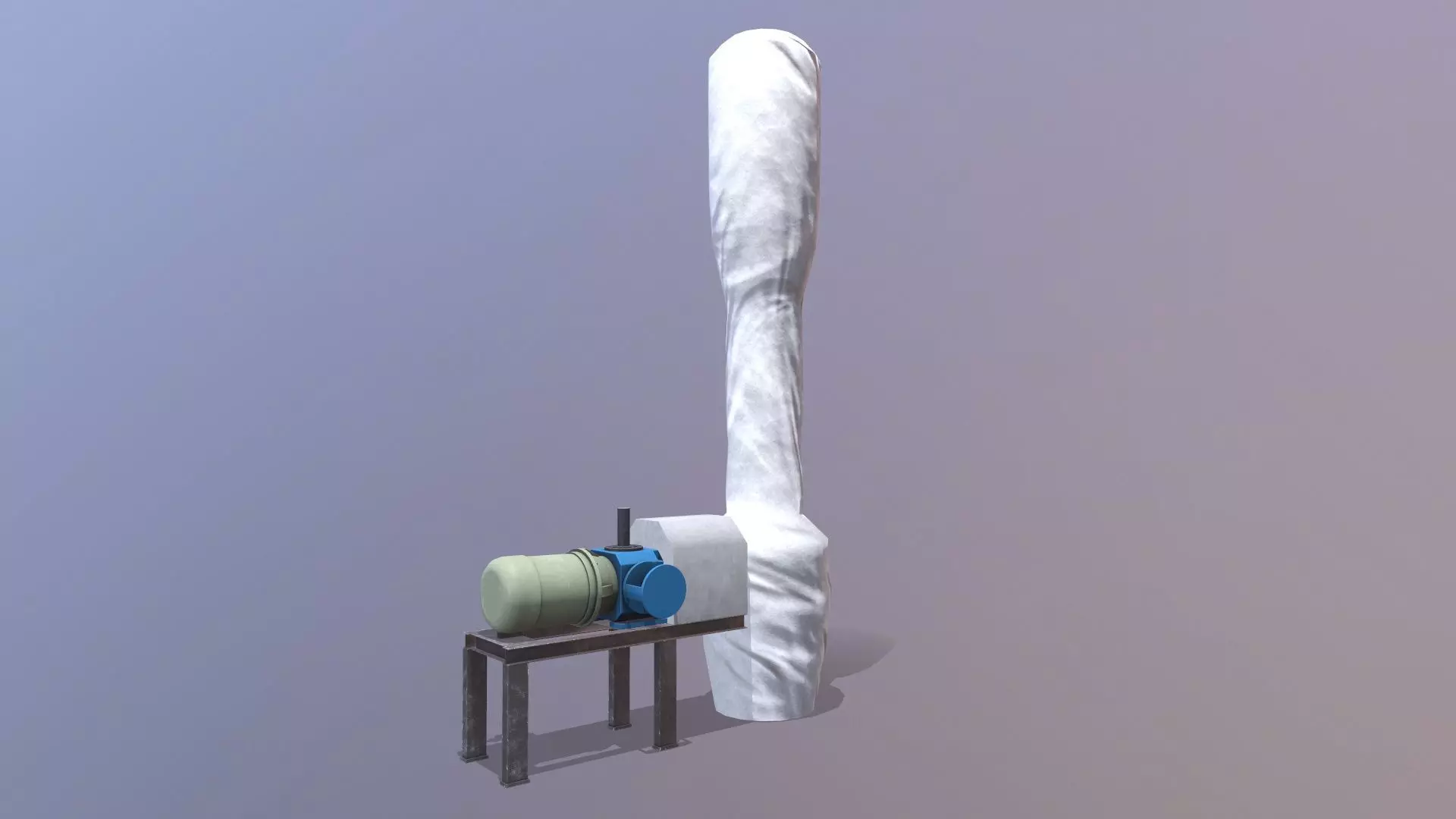 Isolated Pipe With Pump Low-poly 3D model_0