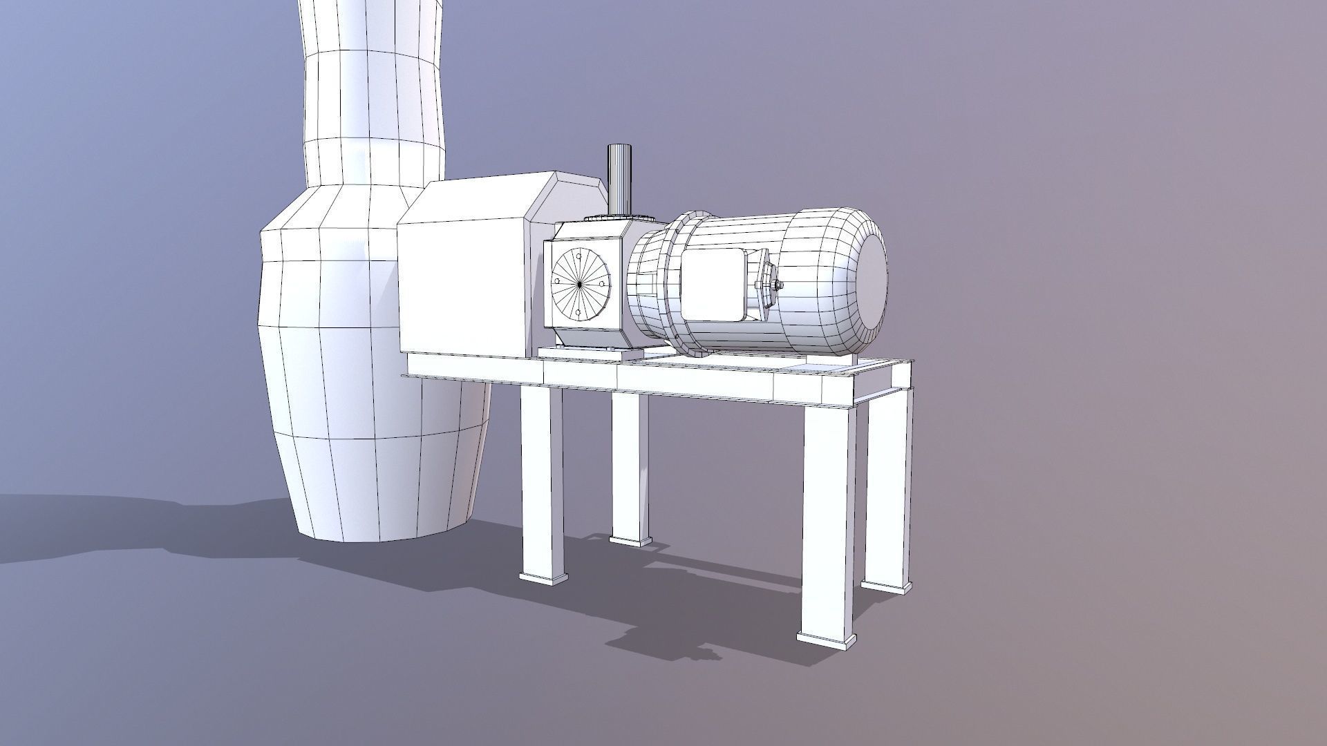 Isolated Pipe With Pump Low-poly 3D model_9