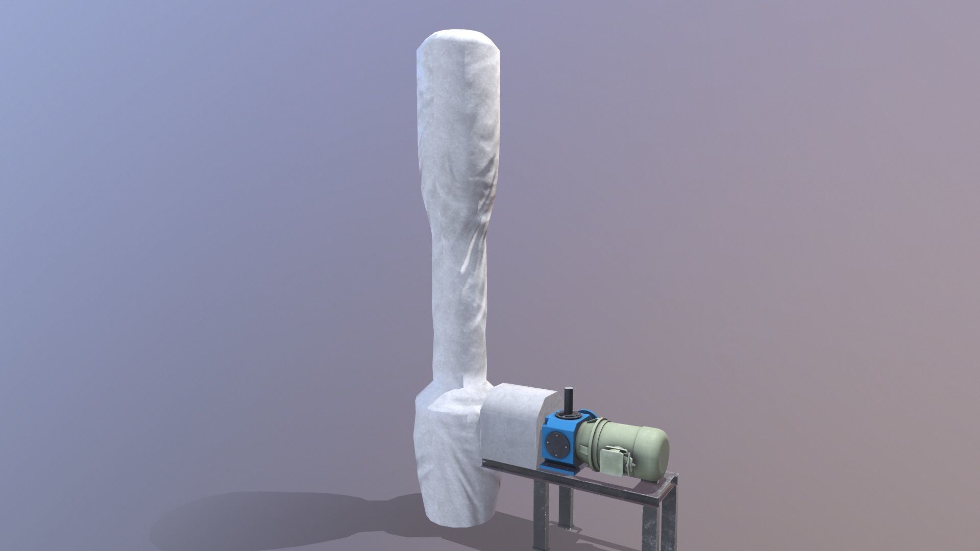 Isolated Pipe With Pump Low-poly 3D model_7