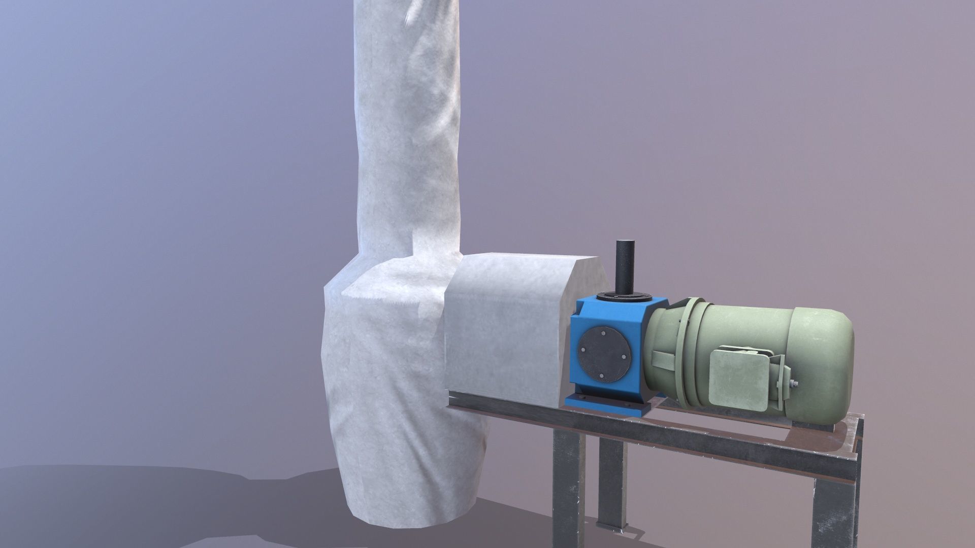 Isolated Pipe With Pump Low-poly 3D model_6