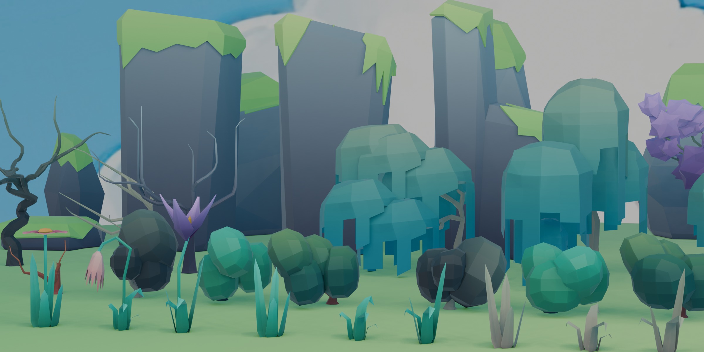 Low Poly Nature Set Low-poly 3D model_6