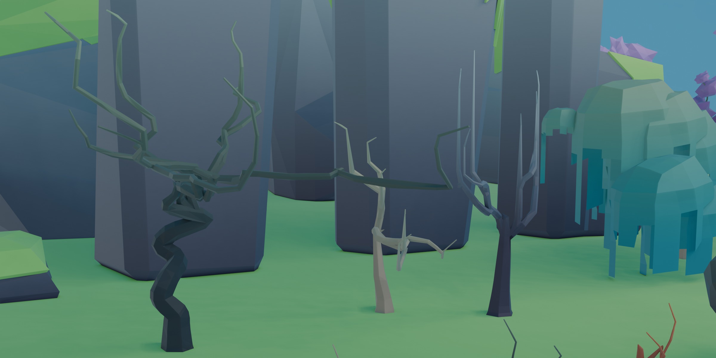 Low Poly Nature Set Low-poly 3D model_3