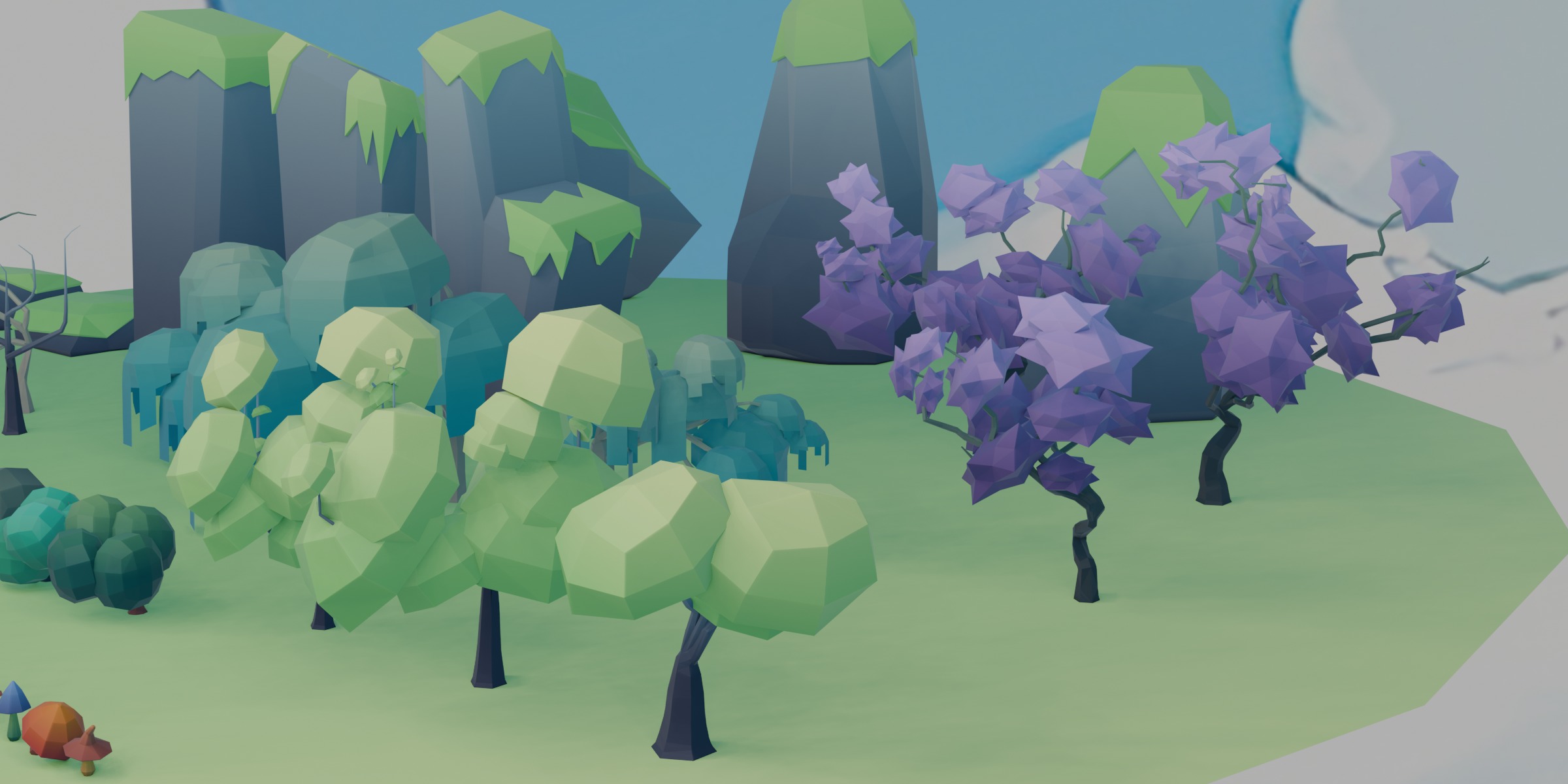 Low Poly Nature Set Low-poly 3D model_8