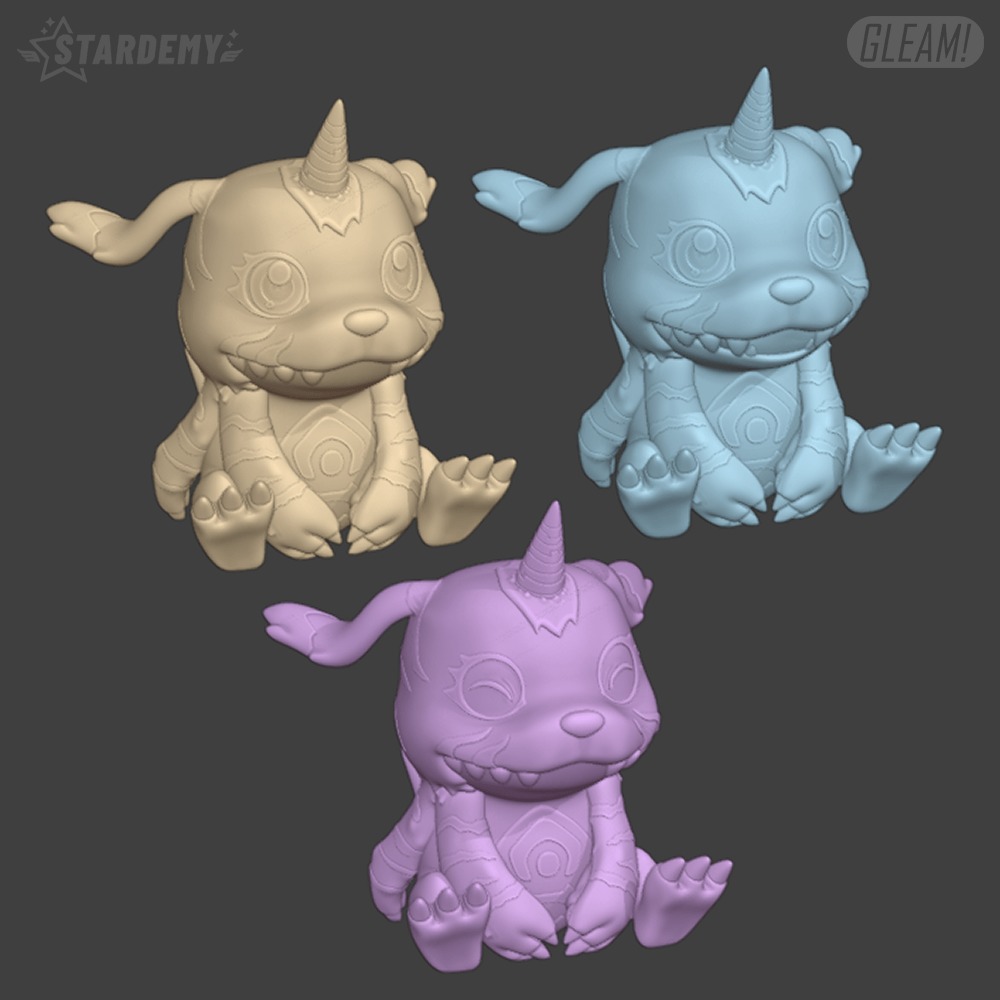 Gabumon Chibi 3 Models Digimon Adventure Easy Print 3D print model_4