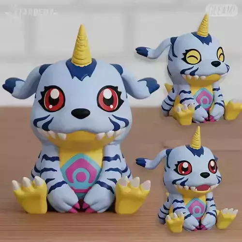 Gabumon Chibi 3 Models Digimon Adventure Easy Print 3D print model