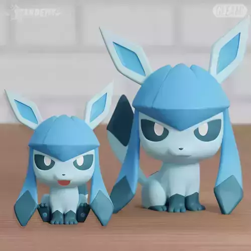 Glaceon Chibi 2 Models Easy Print Pokemon 3D print model