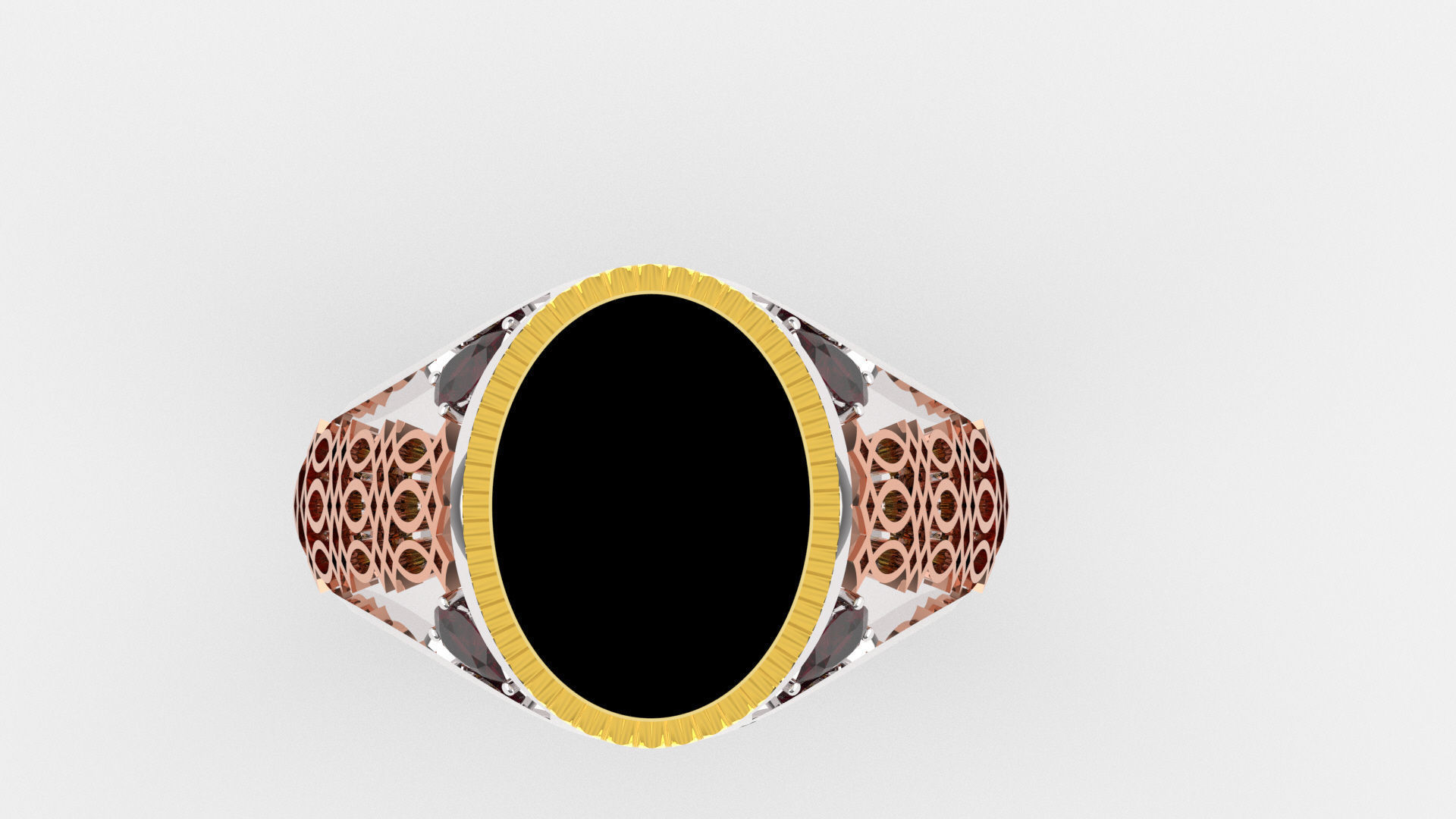 3D Printing  model  men ring 2 Pieces Silver and Bronze 3D print model_2