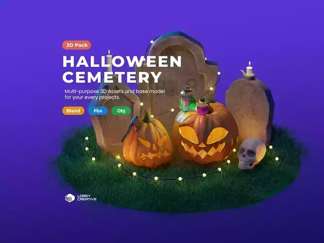 Cartoon Halloween Cemetery
