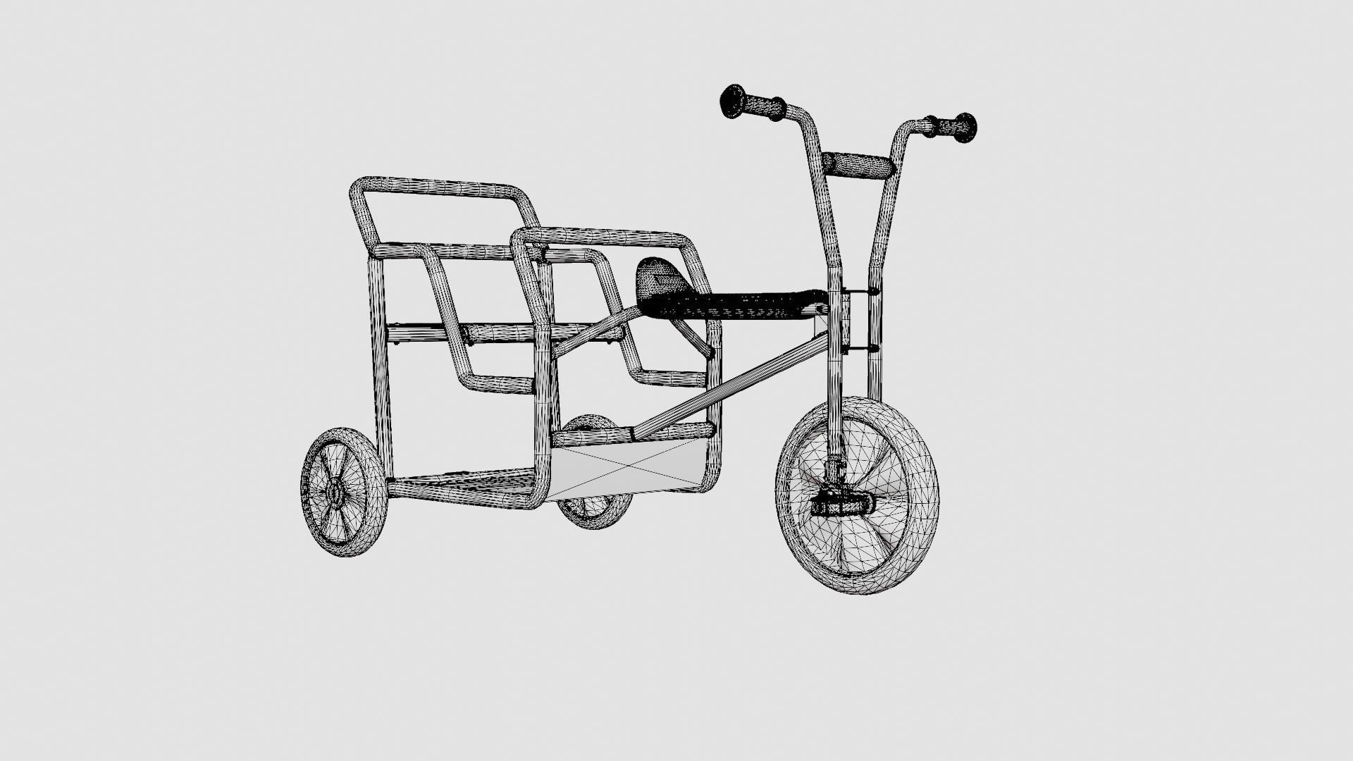 Tricycle Low-poly 3D model_7