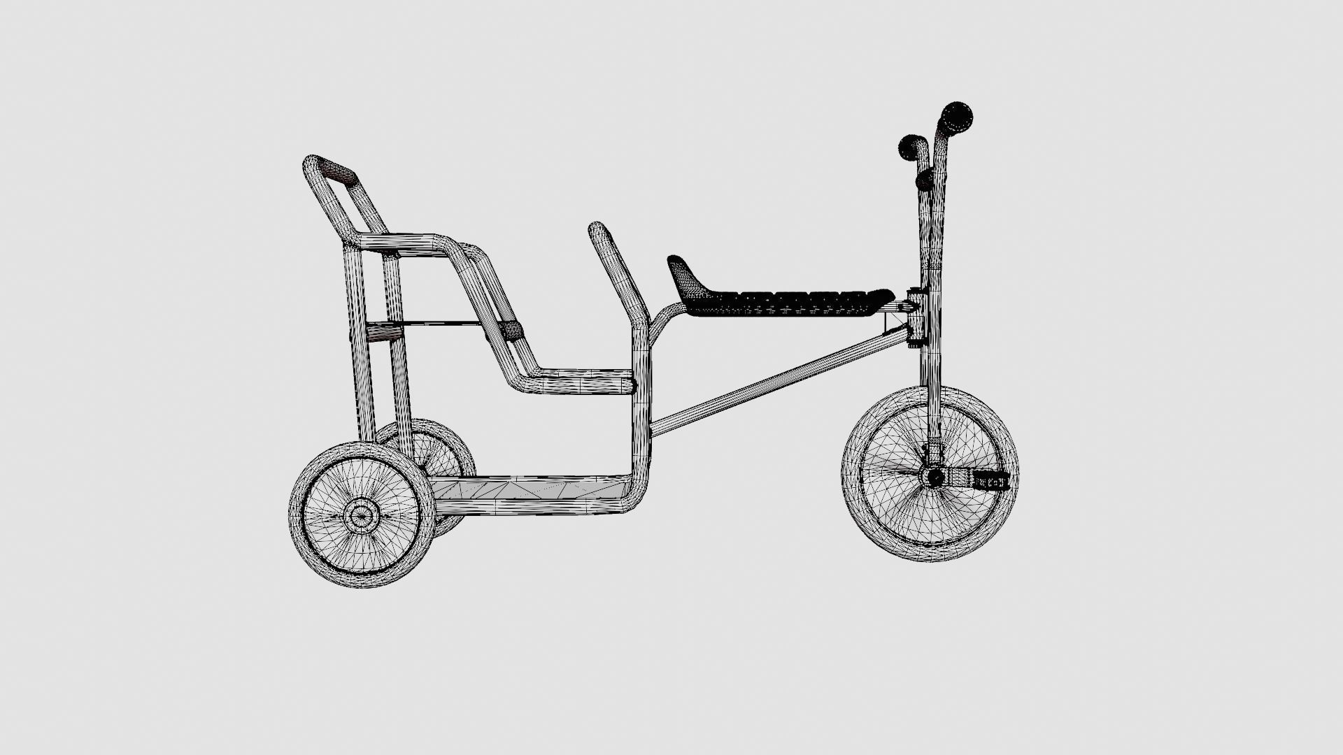 Tricycle Low-poly 3D model_8