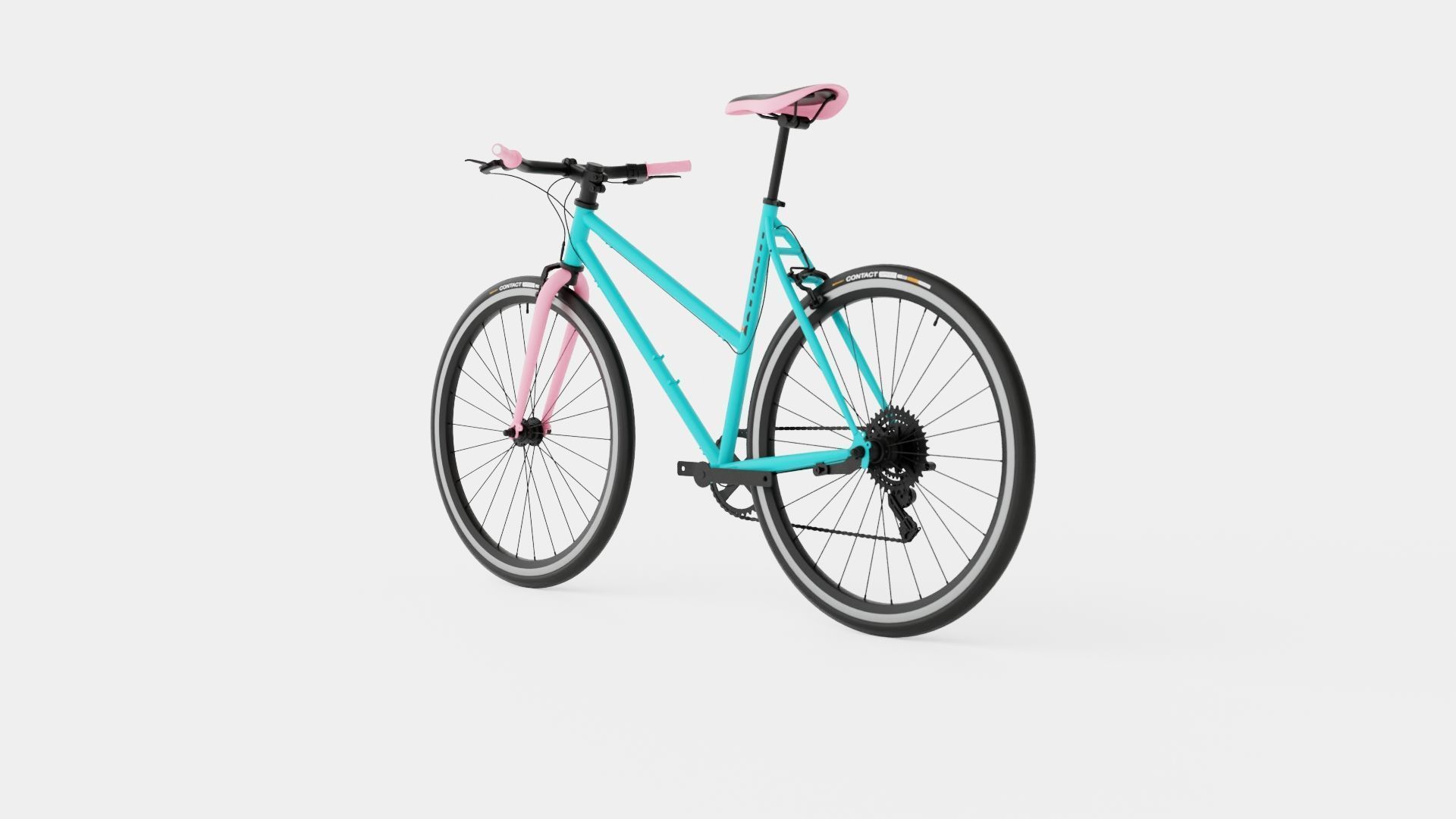 Track bike Low-poly 3D model_3