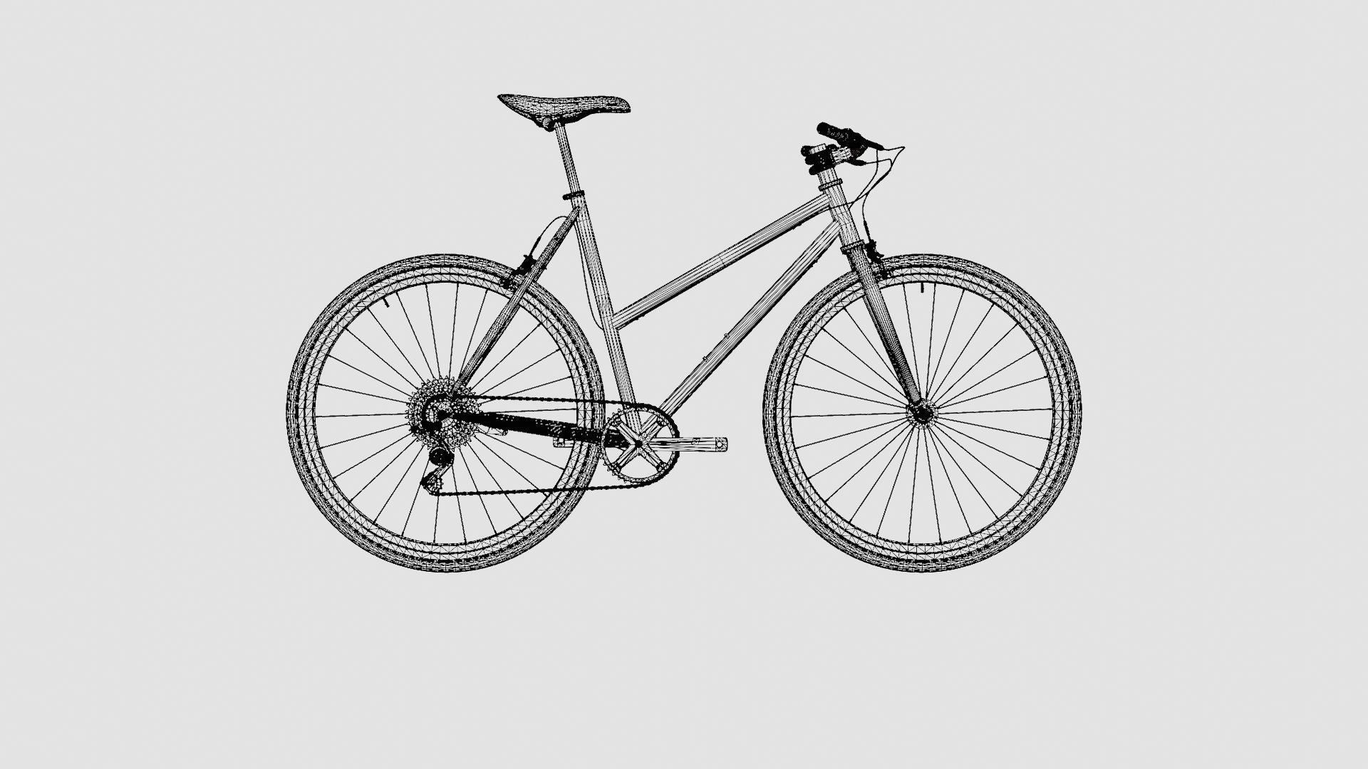 Track bike Low-poly 3D model_6