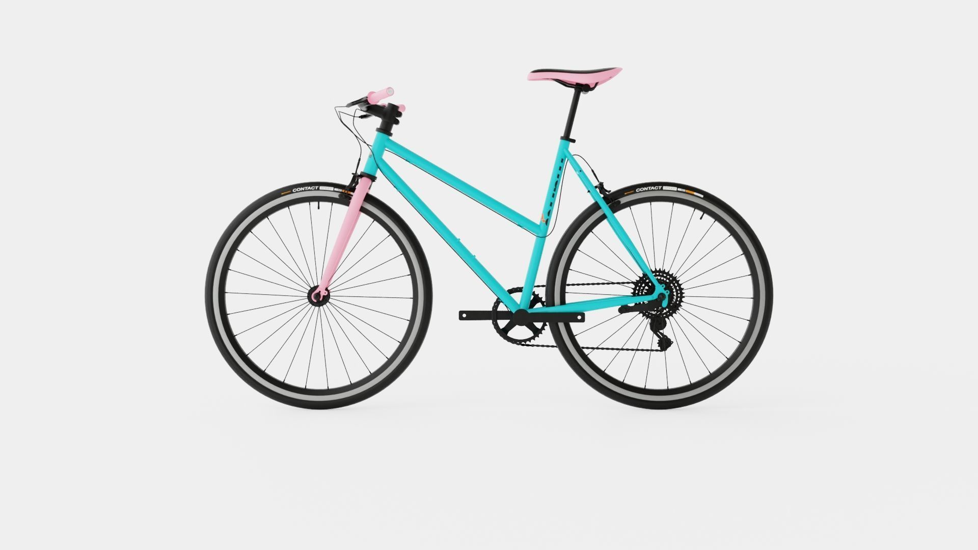 Track bike Low-poly 3D model_4