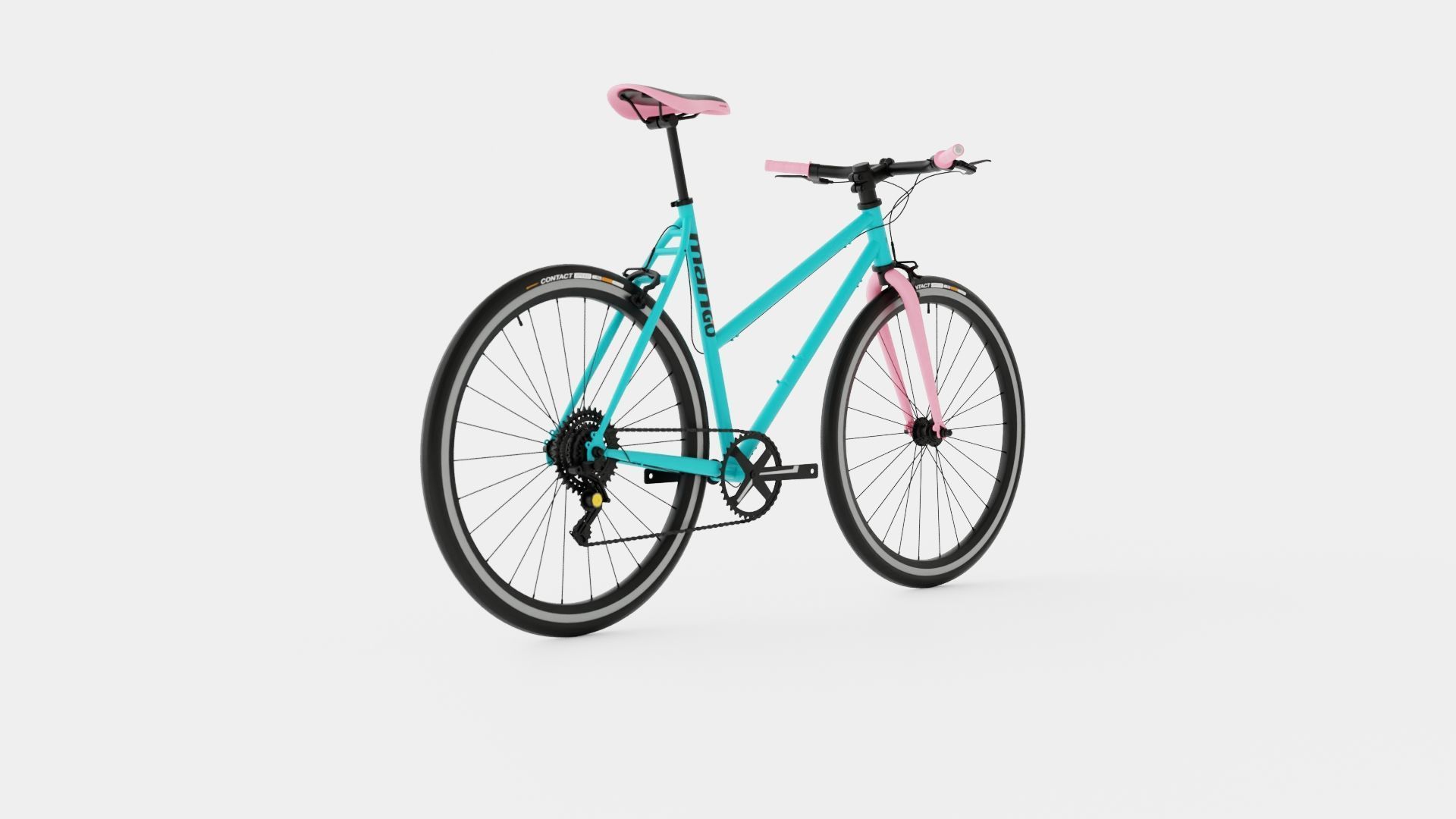 Track bike Low-poly 3D model_1