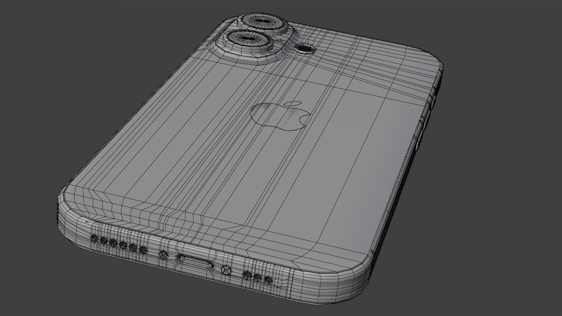 Apple iPhone 16 Ultramarine  Low-poly 3D model_20