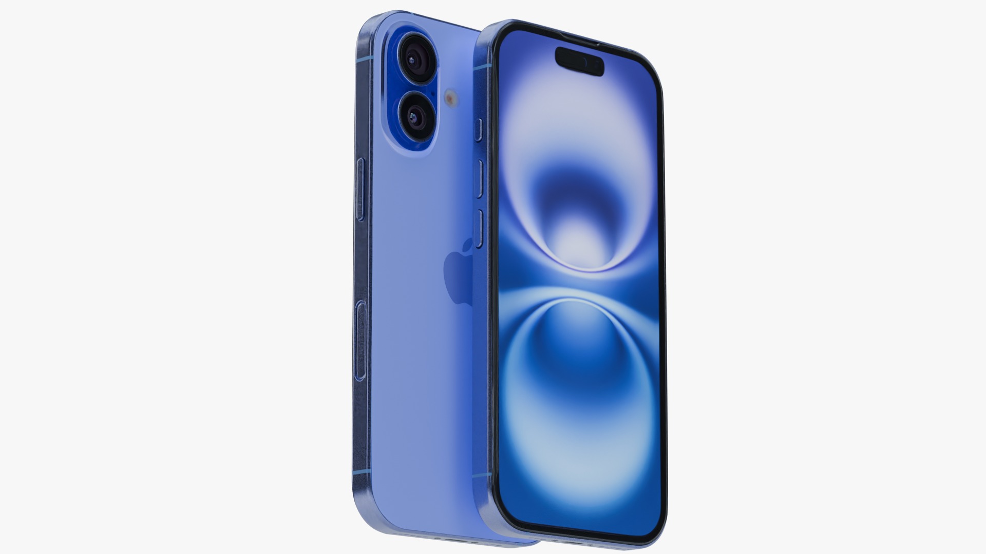 Apple iPhone 16 Ultramarine  Low-poly 3D model_1