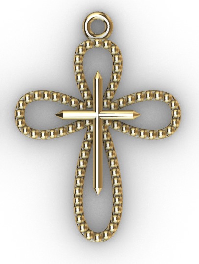 CROSS PENDANT 4 PCS 3D print model_5