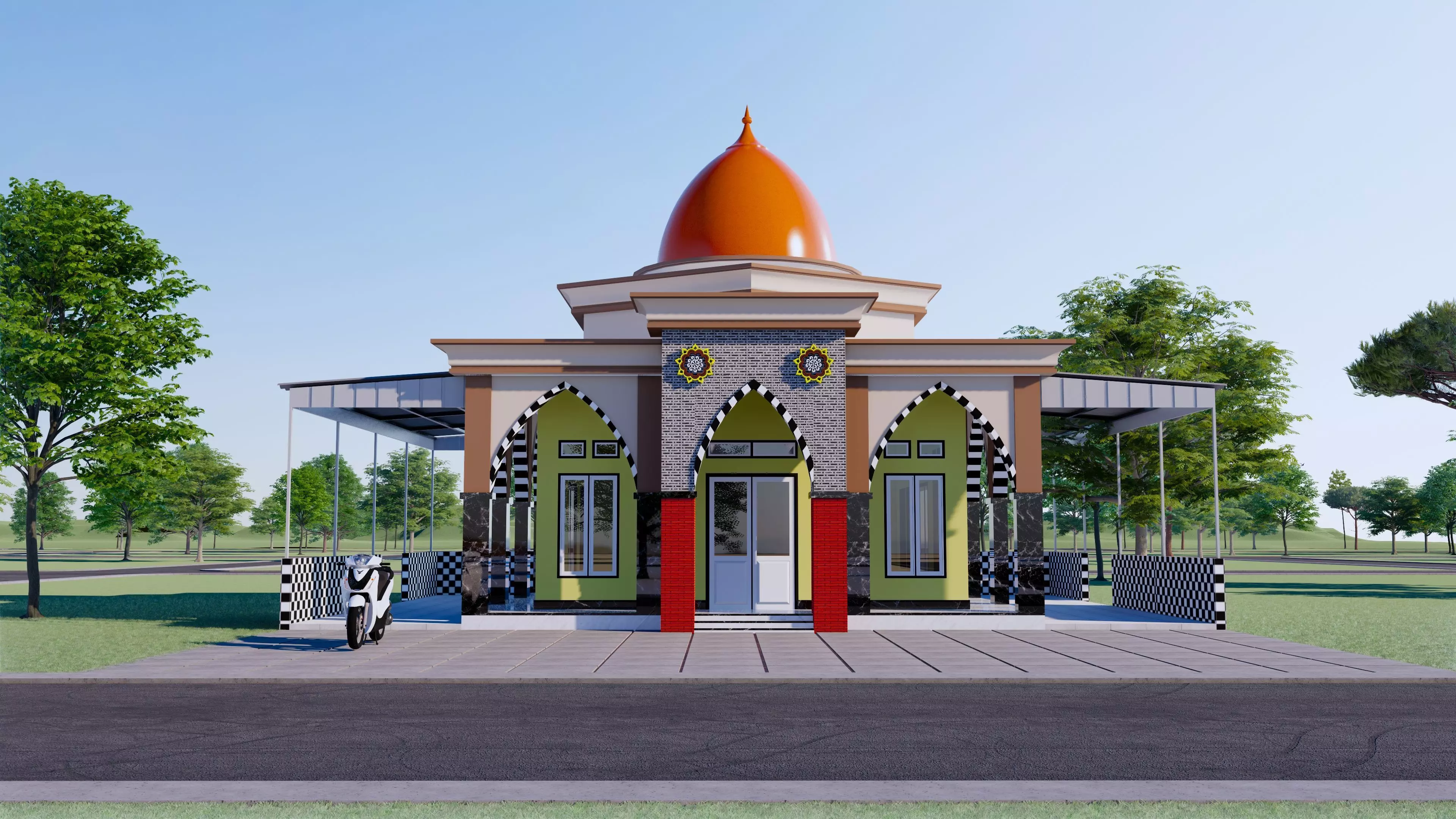 Modern Minimalist Mosque Room Prayer 3D model
