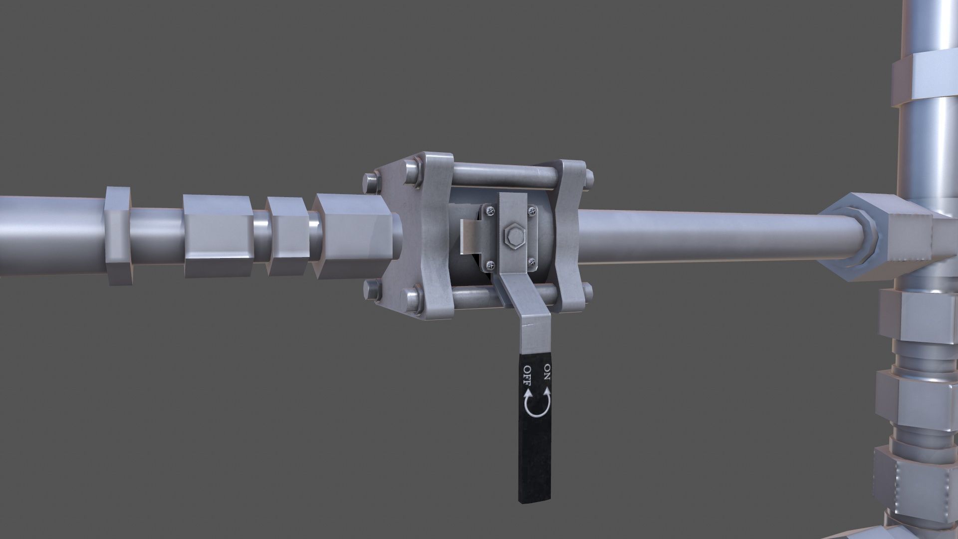 Meter and Small Valve Low-poly 3D model_7