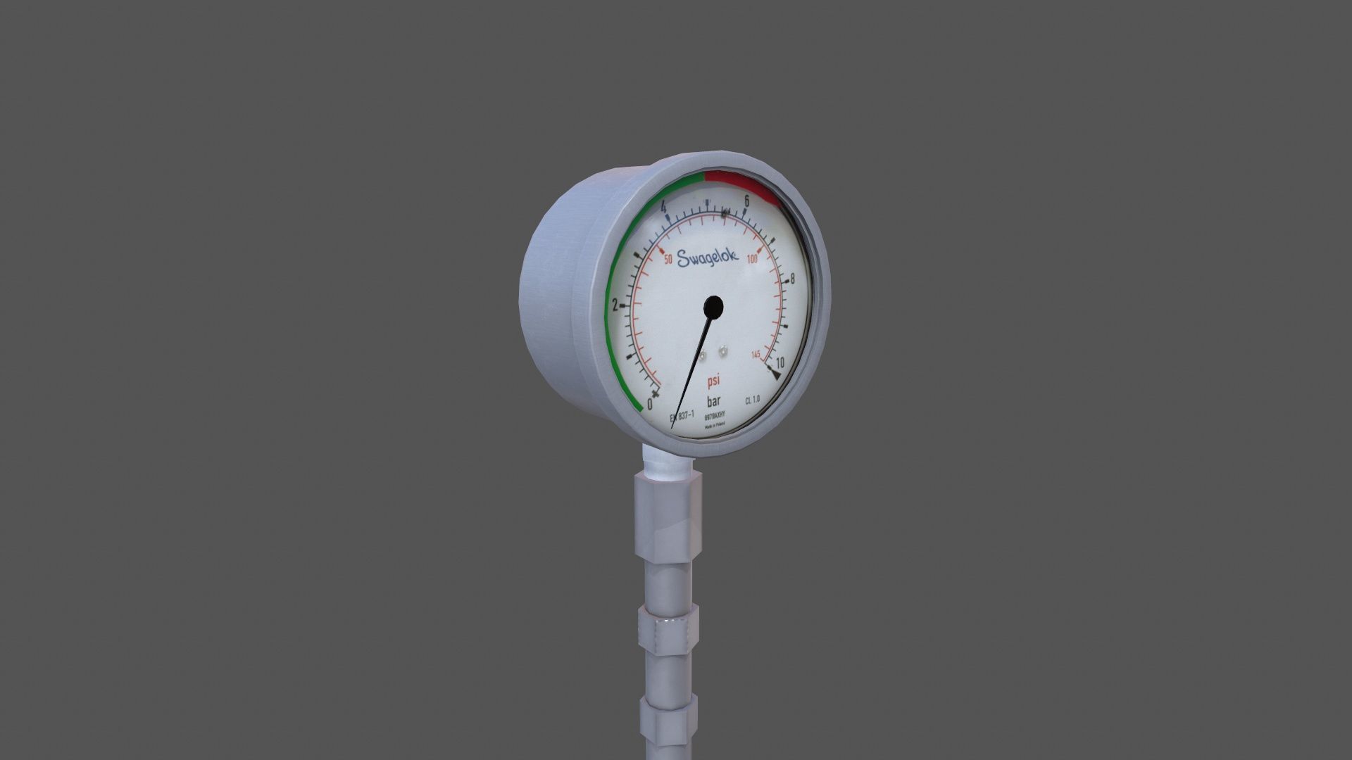 Meter and Small Valve Low-poly 3D model_3