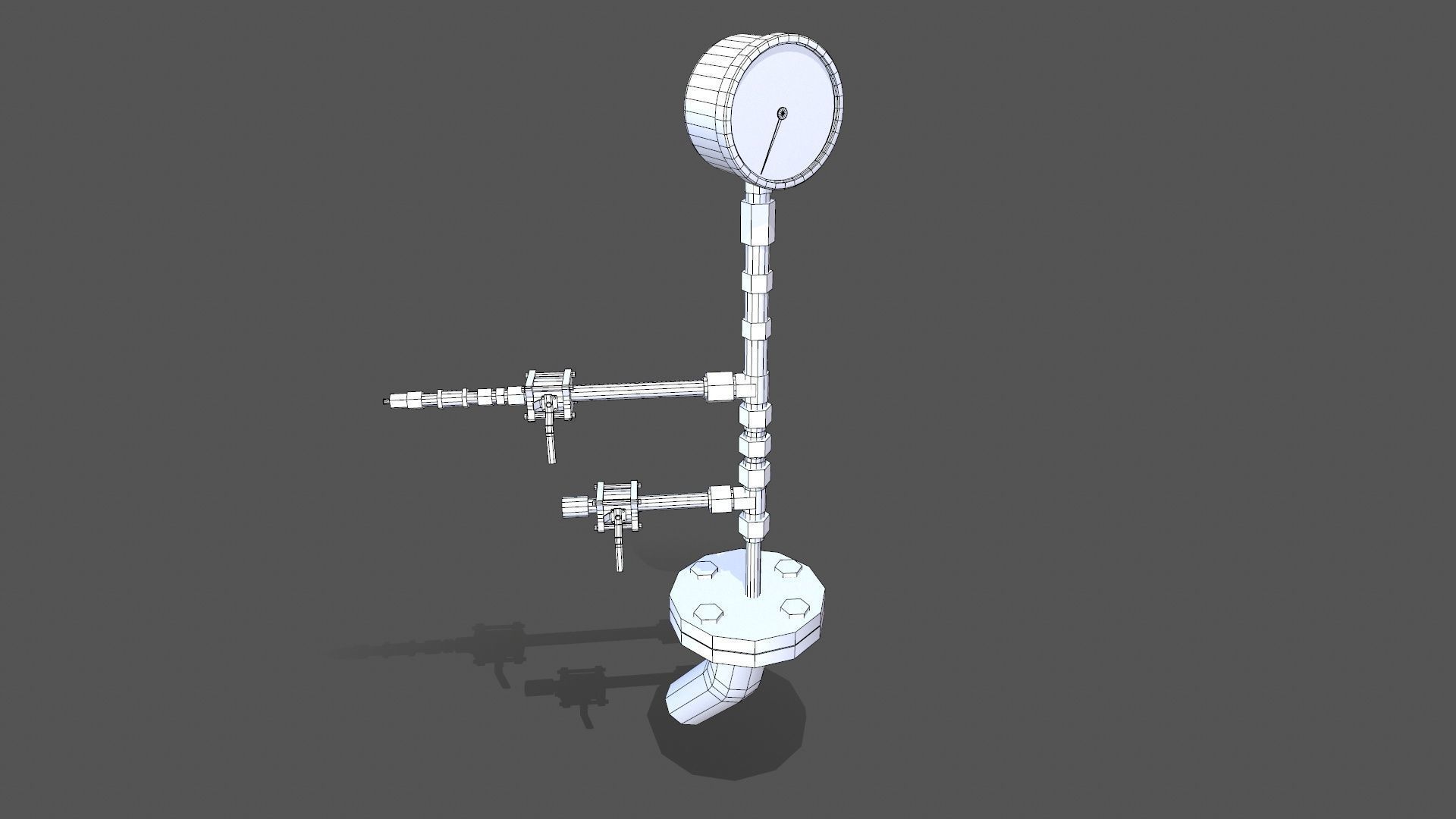 Meter and Small Valve Low-poly 3D model_10