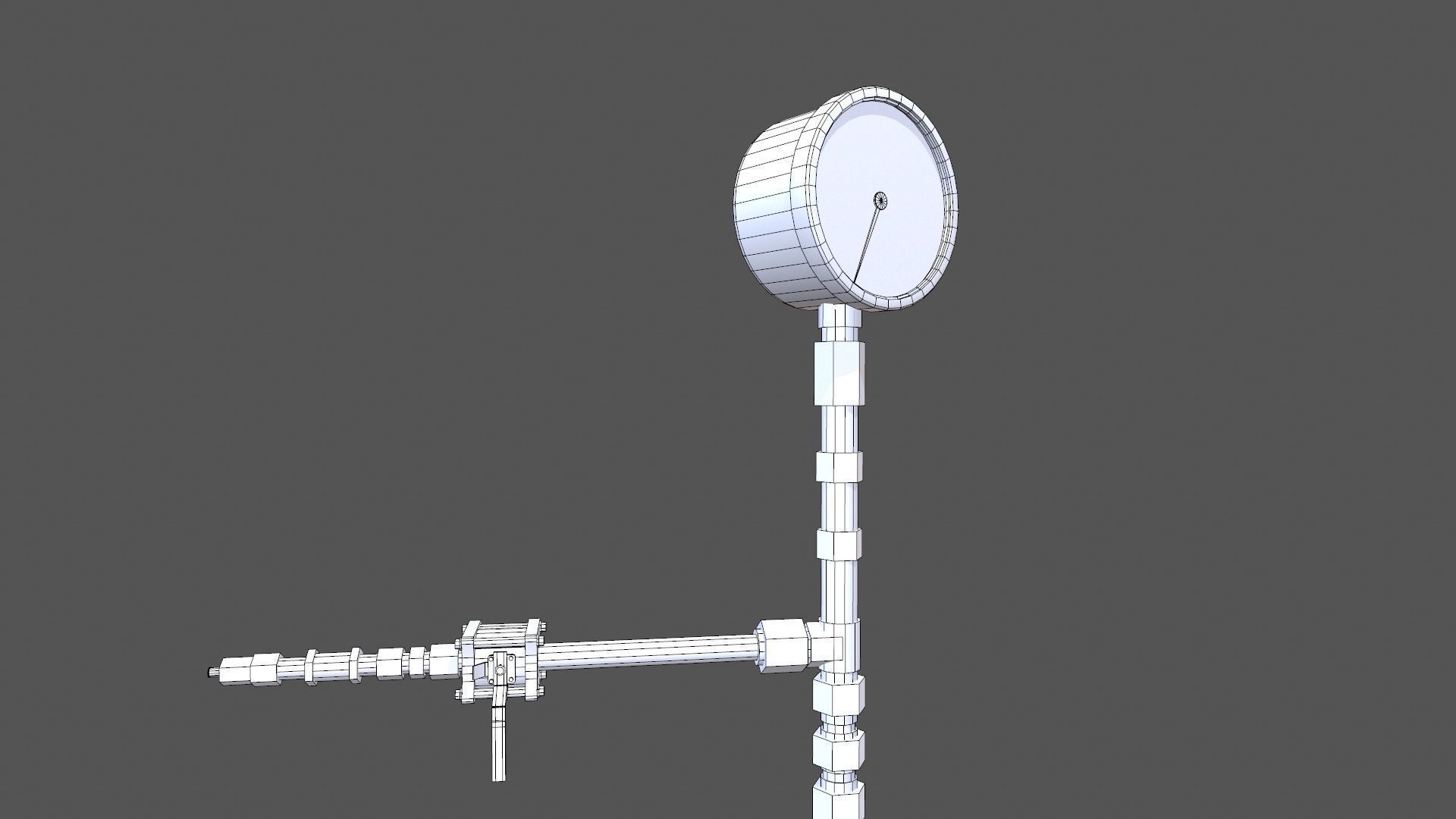 Meter and Small Valve Low-poly 3D model_11