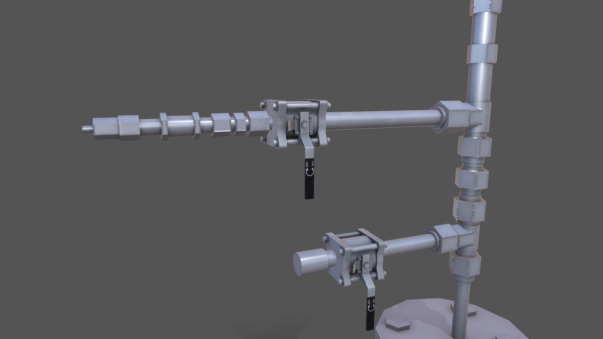 Meter and Small Valve Low-poly 3D model_6