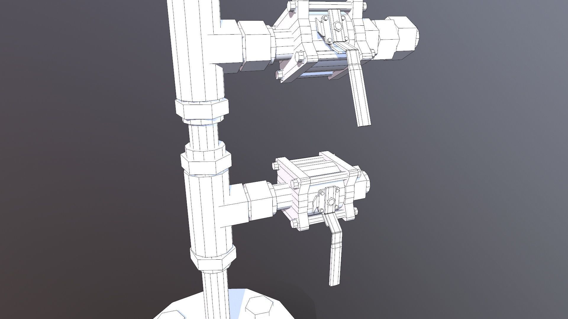Meter and Small Valve Low-poly 3D model_14
